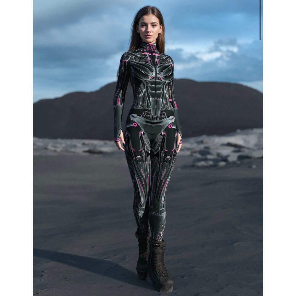 Candy Catz Doom Droid Costume Bodycon One Piece Large - Picture 2 of 6